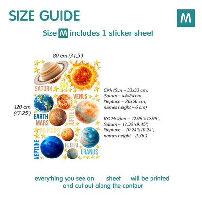 Solar System Wall Decals 11.0