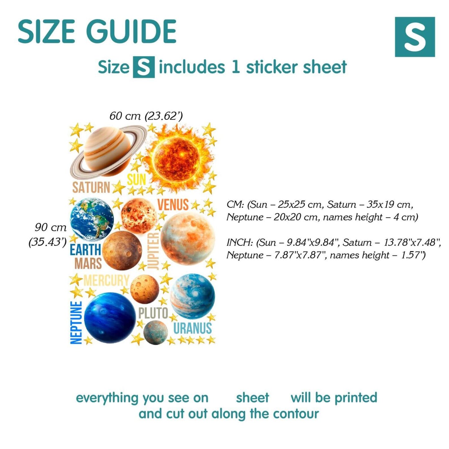 Solar System Wall Decals 11.0