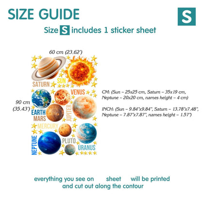Solar System Wall Decals 11.0
