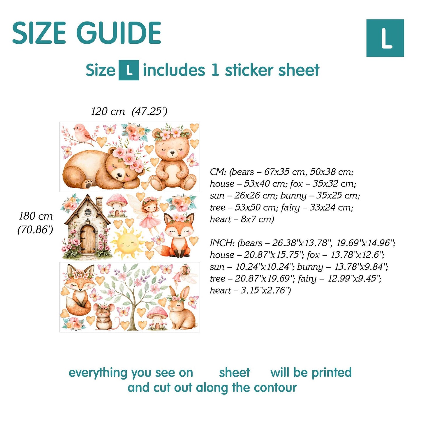 Woodland Animal Wall Decals 5.65