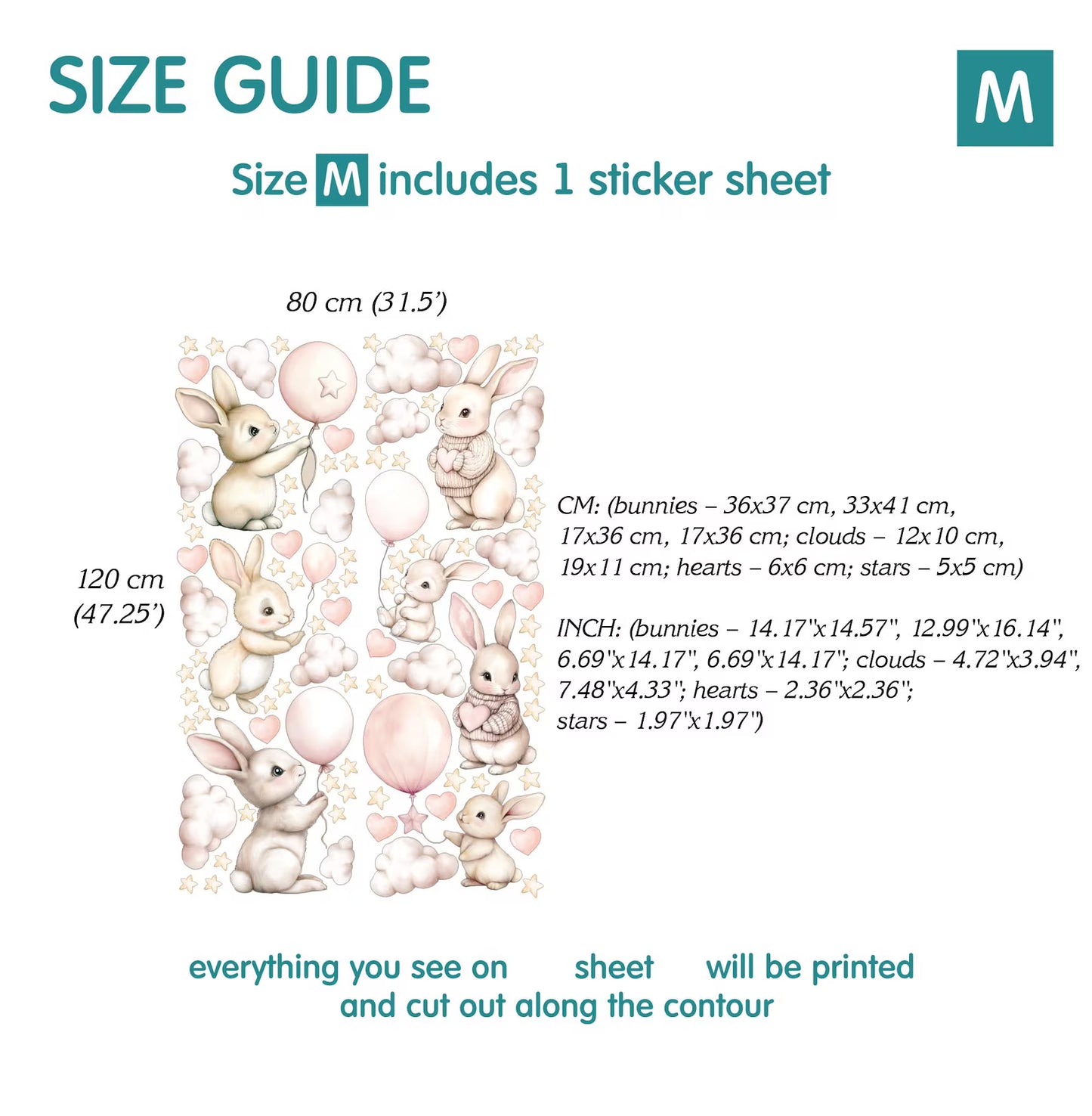 Bunnies Animal Wall Decals 5.69