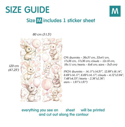 Bunnies Animal Wall Decals 5.69