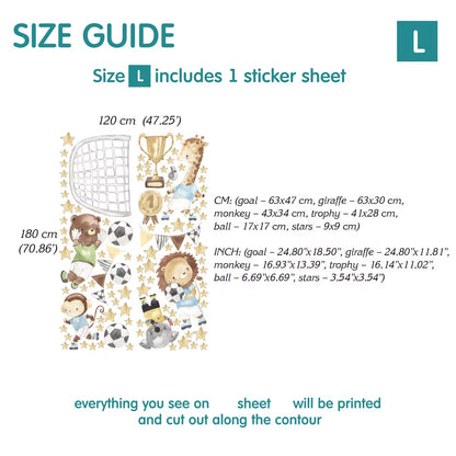Soccer Animal Wall Decals
