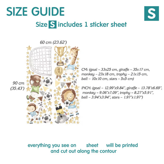 Soccer Animal Wall Decals