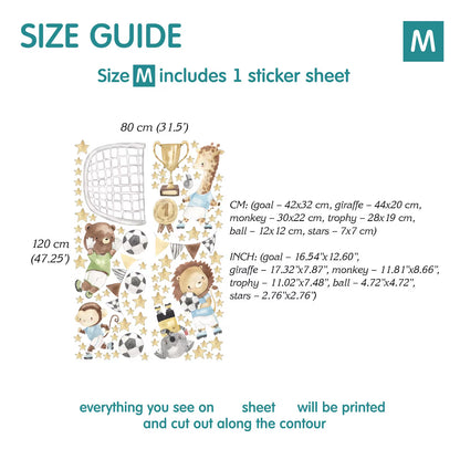 Soccer Animal Wall Decals