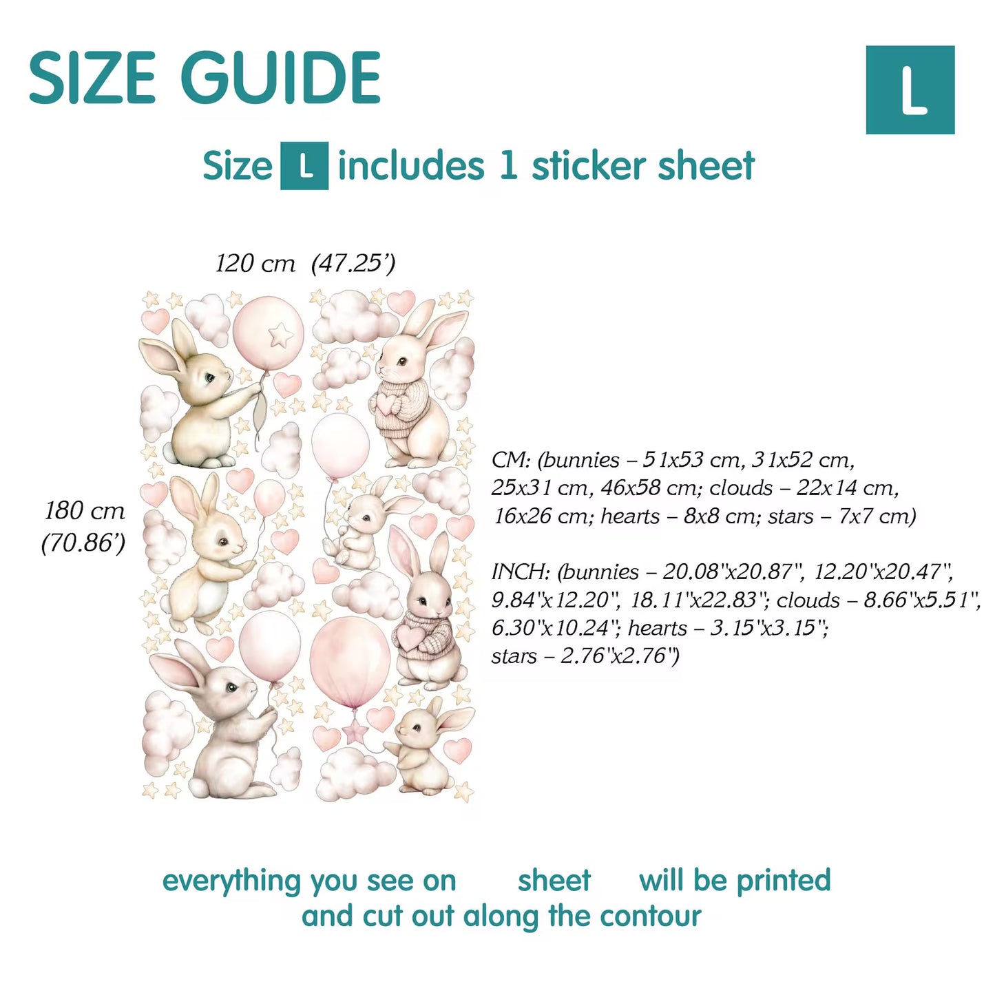 Bunnies Animal Wall Decals 5.69