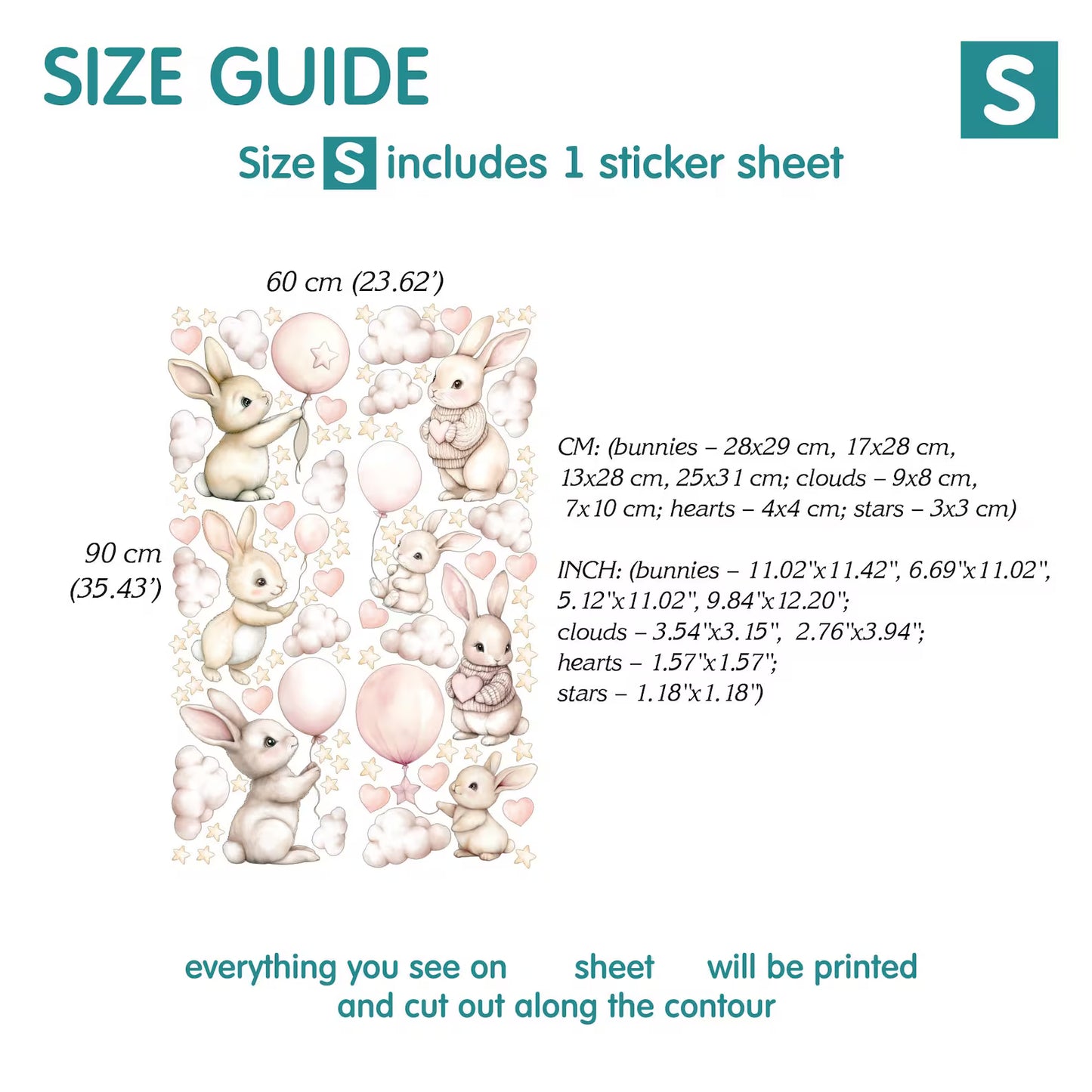 Bunnies Animal Wall Decals 5.69