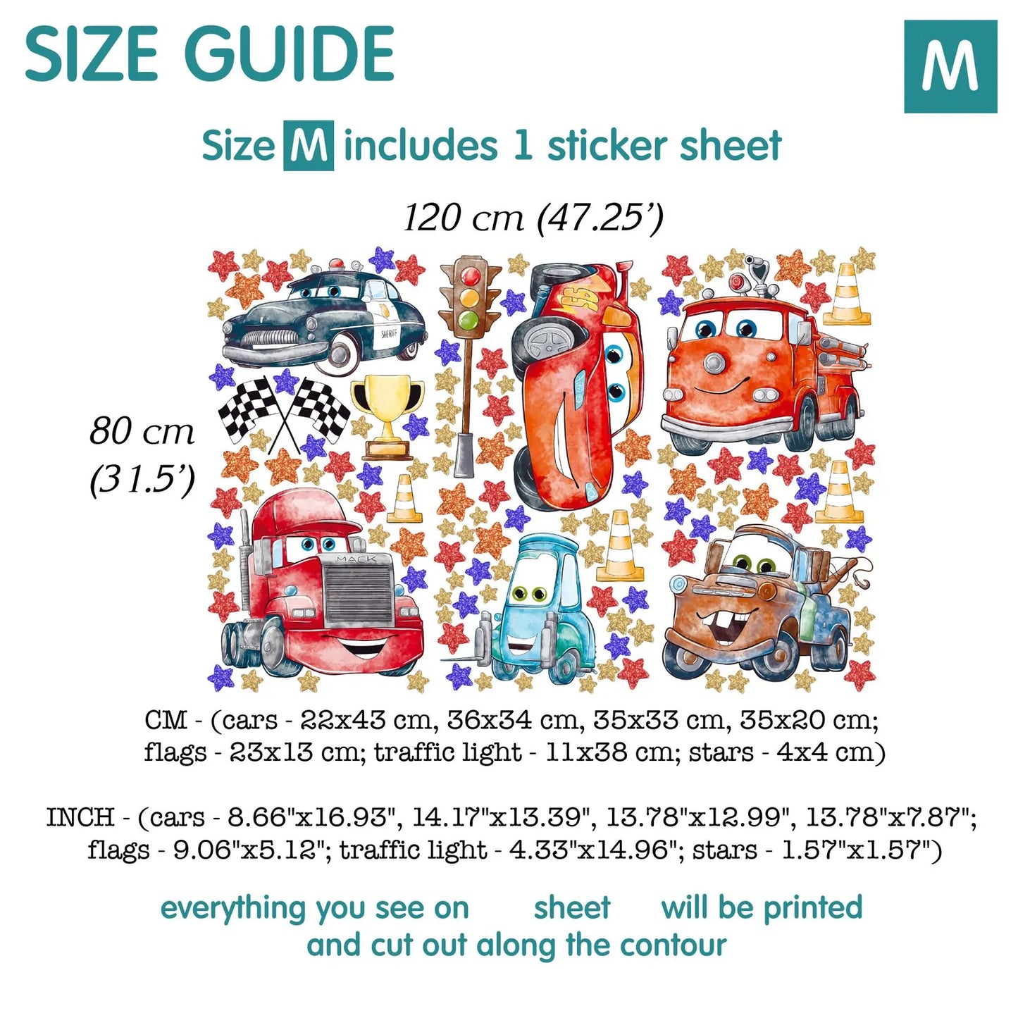 Cars Wall Decal 99.2