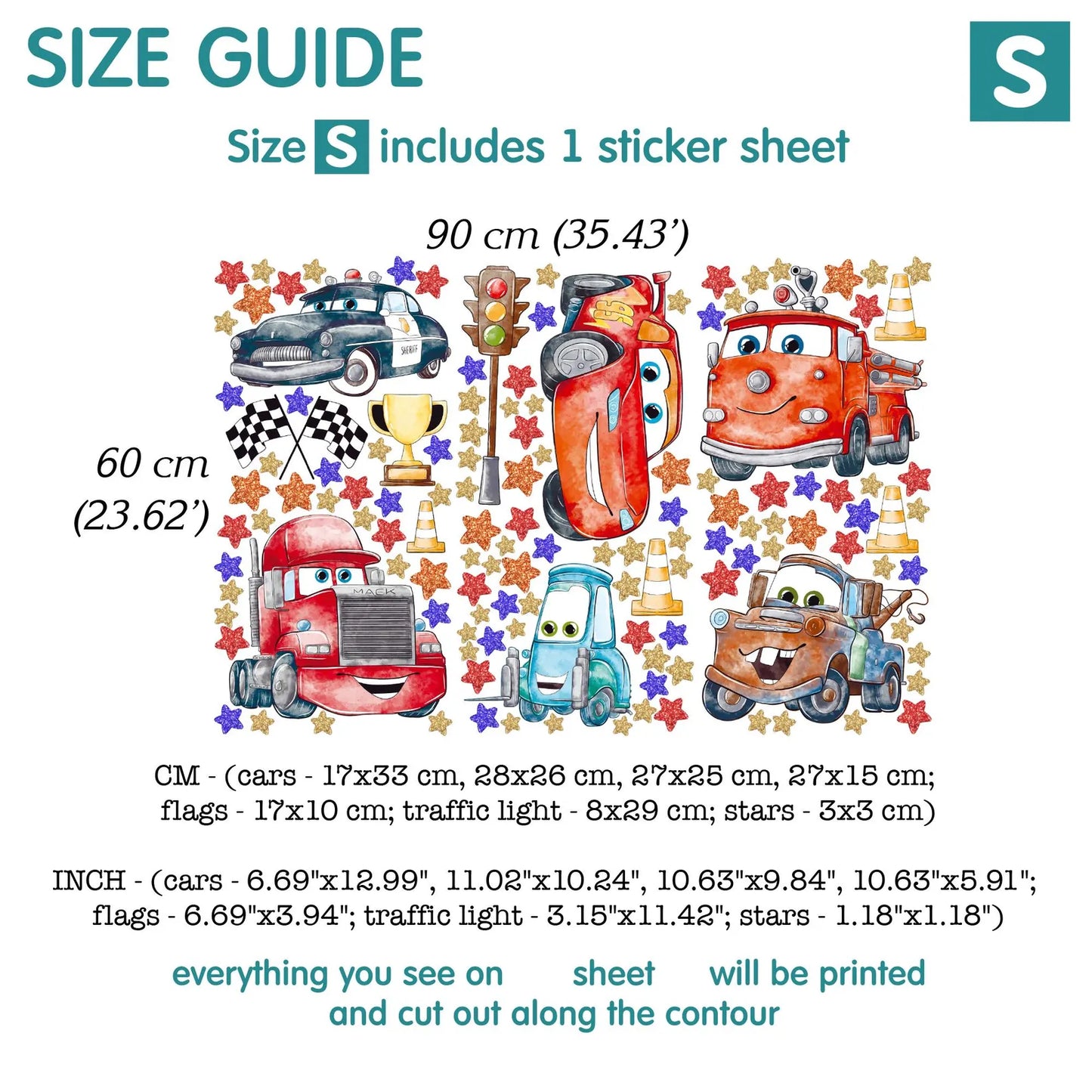 Cars Wall Decal 99.2