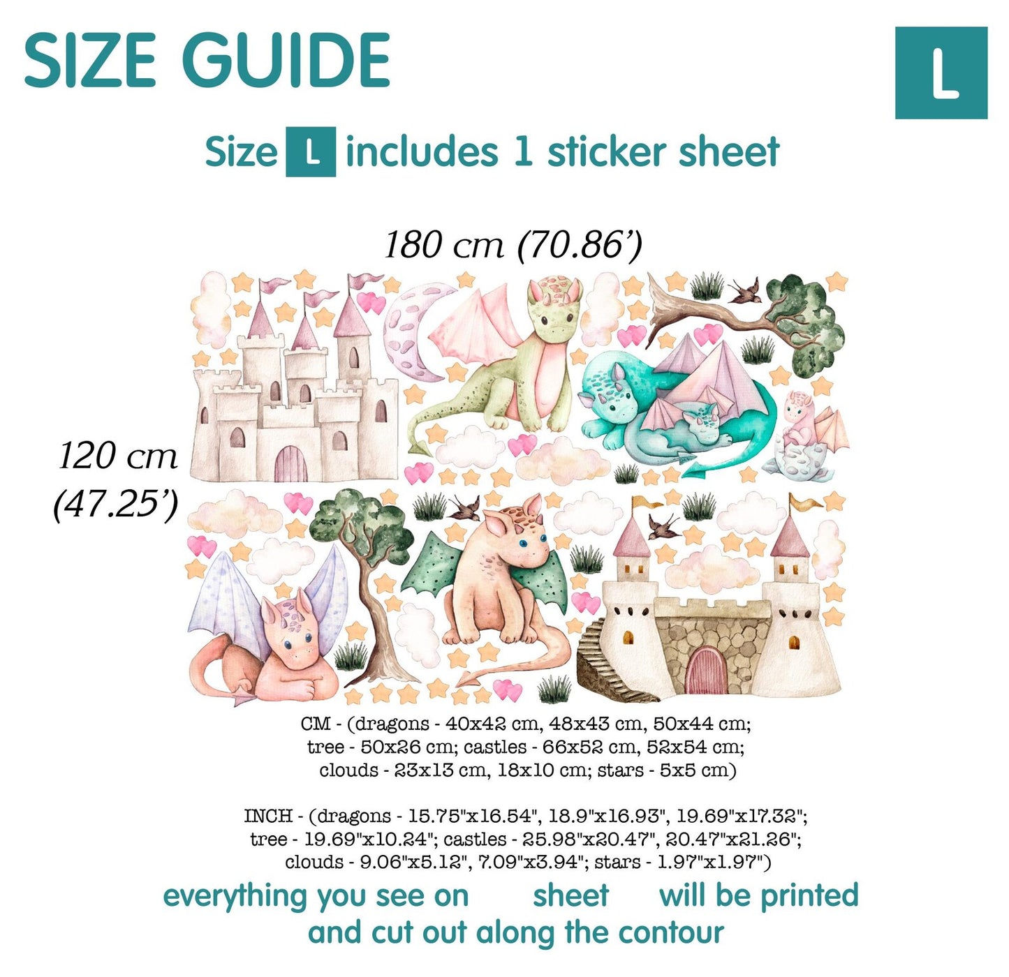 Dragons Wall decals 14.35