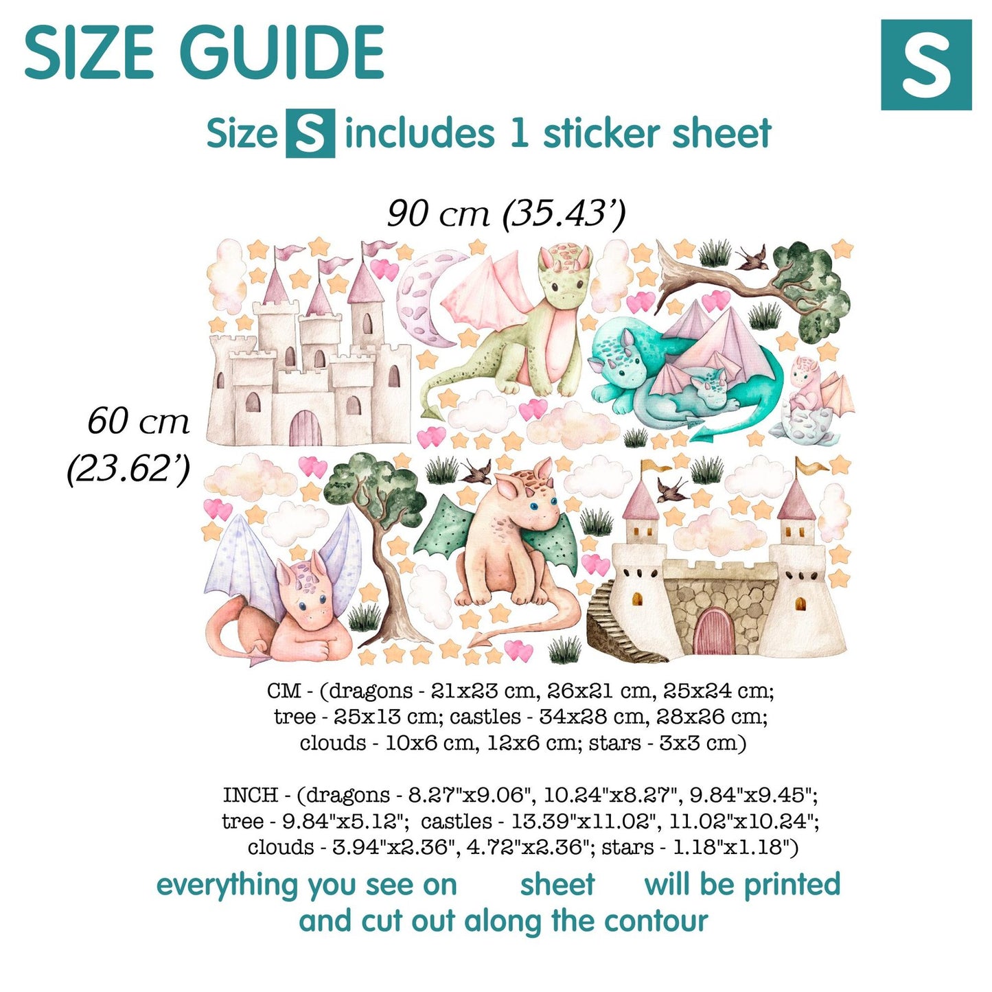 Dragons Wall decals 14.35