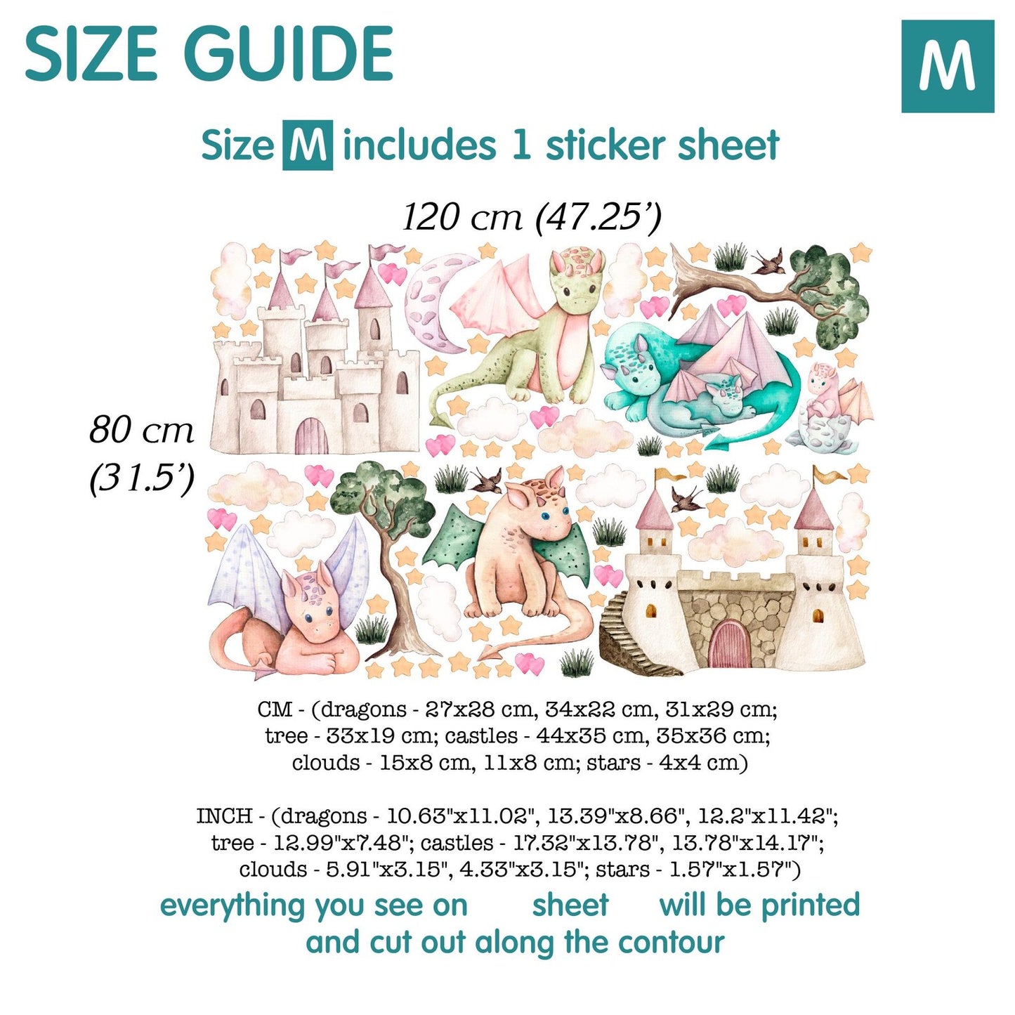 Dragons Wall decals 14.35