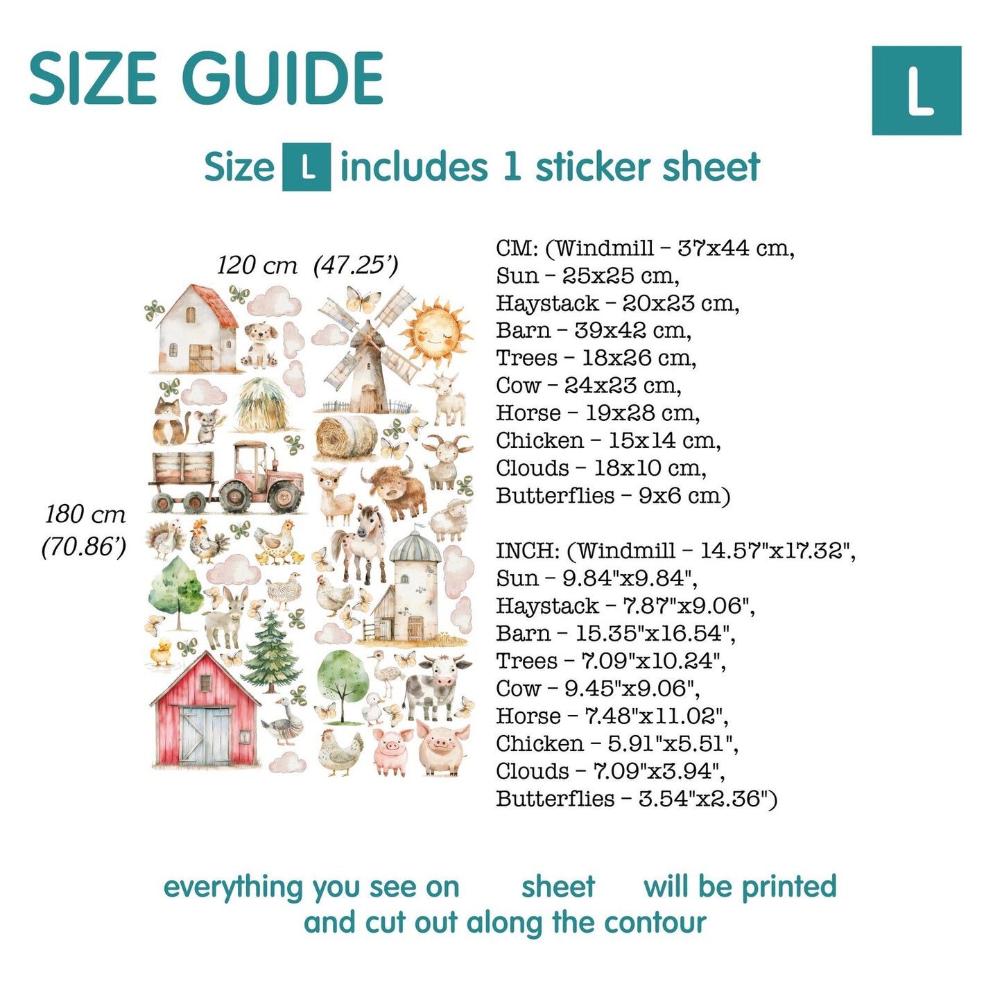 Farm Animal Wall Decals 13.11