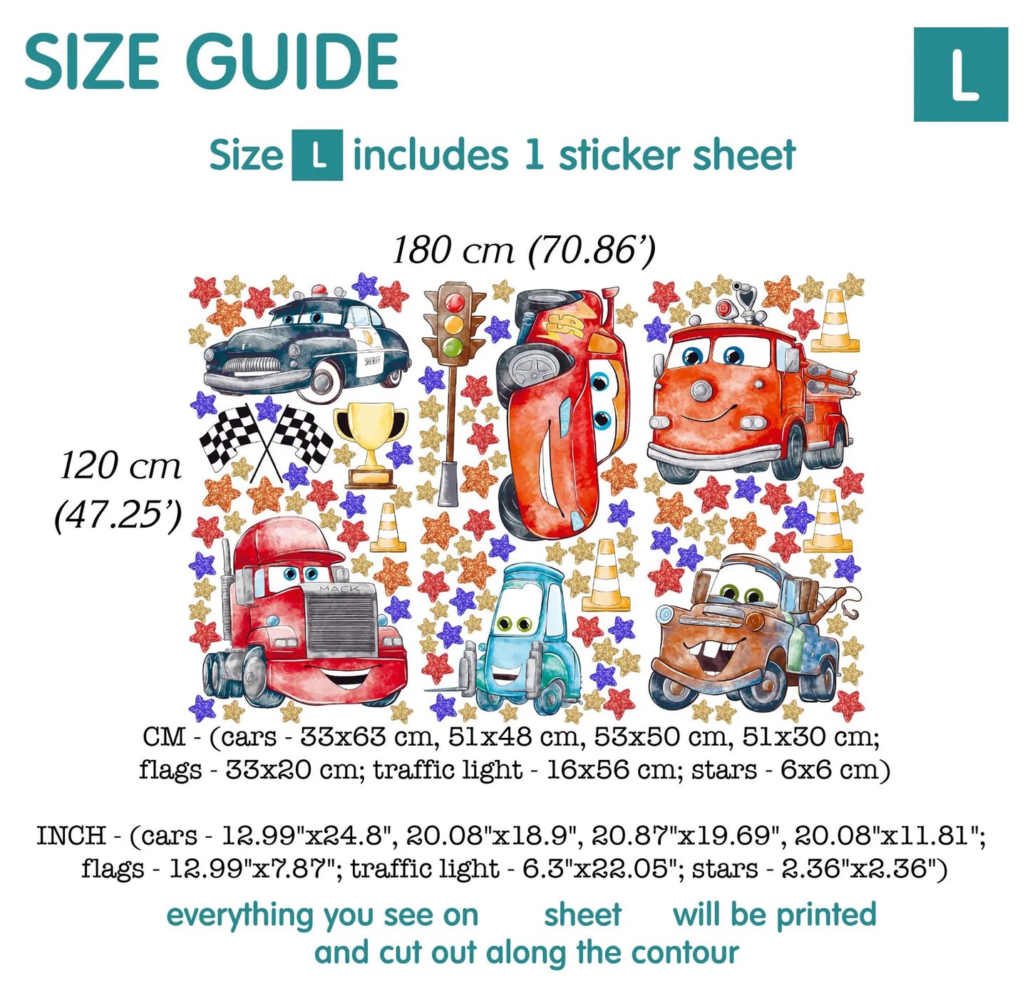 Cars Wall Decal 99.2