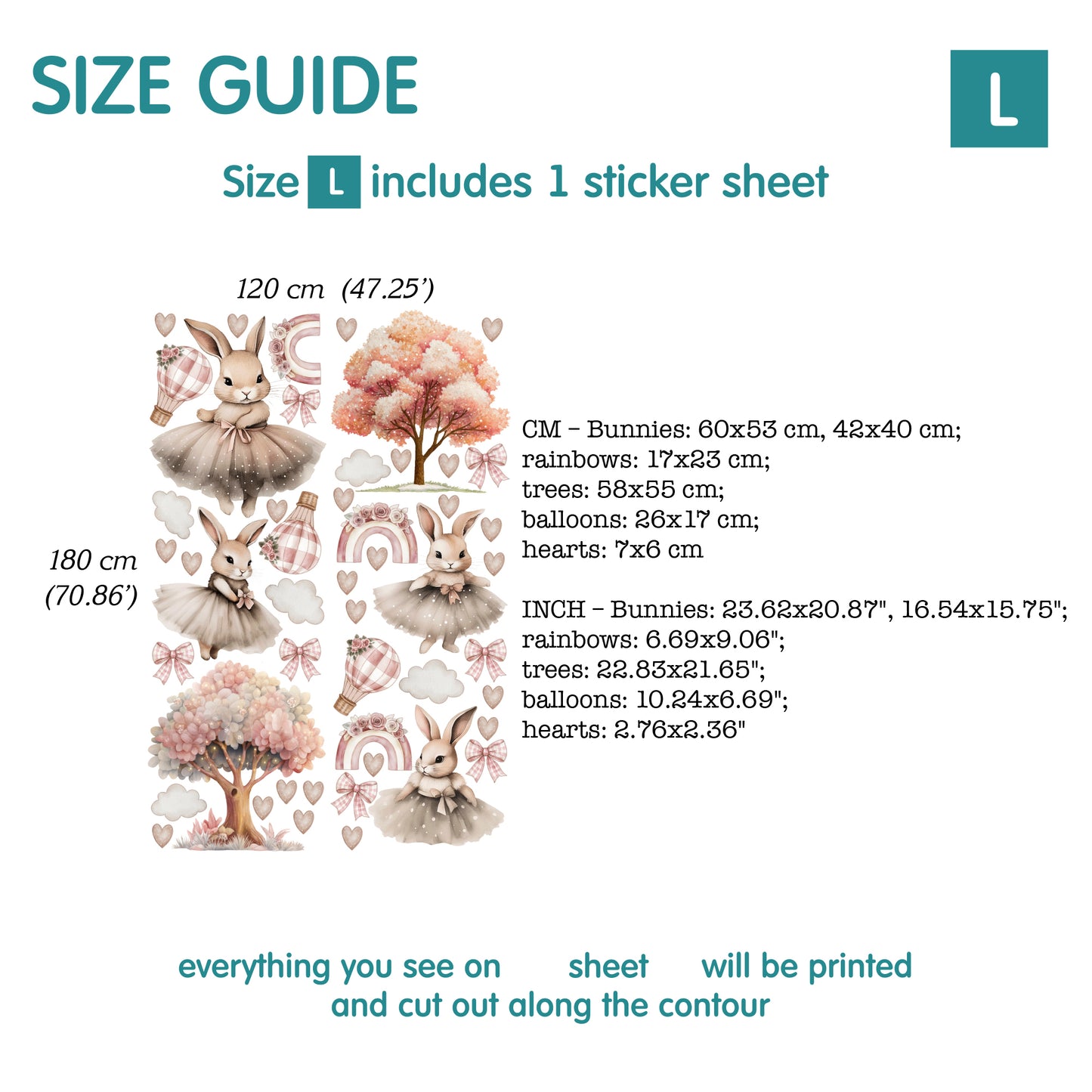 Bunnies Animal Wall Decals 5.41