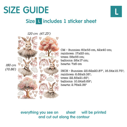 Bunnies Animal Wall Decals 5.41